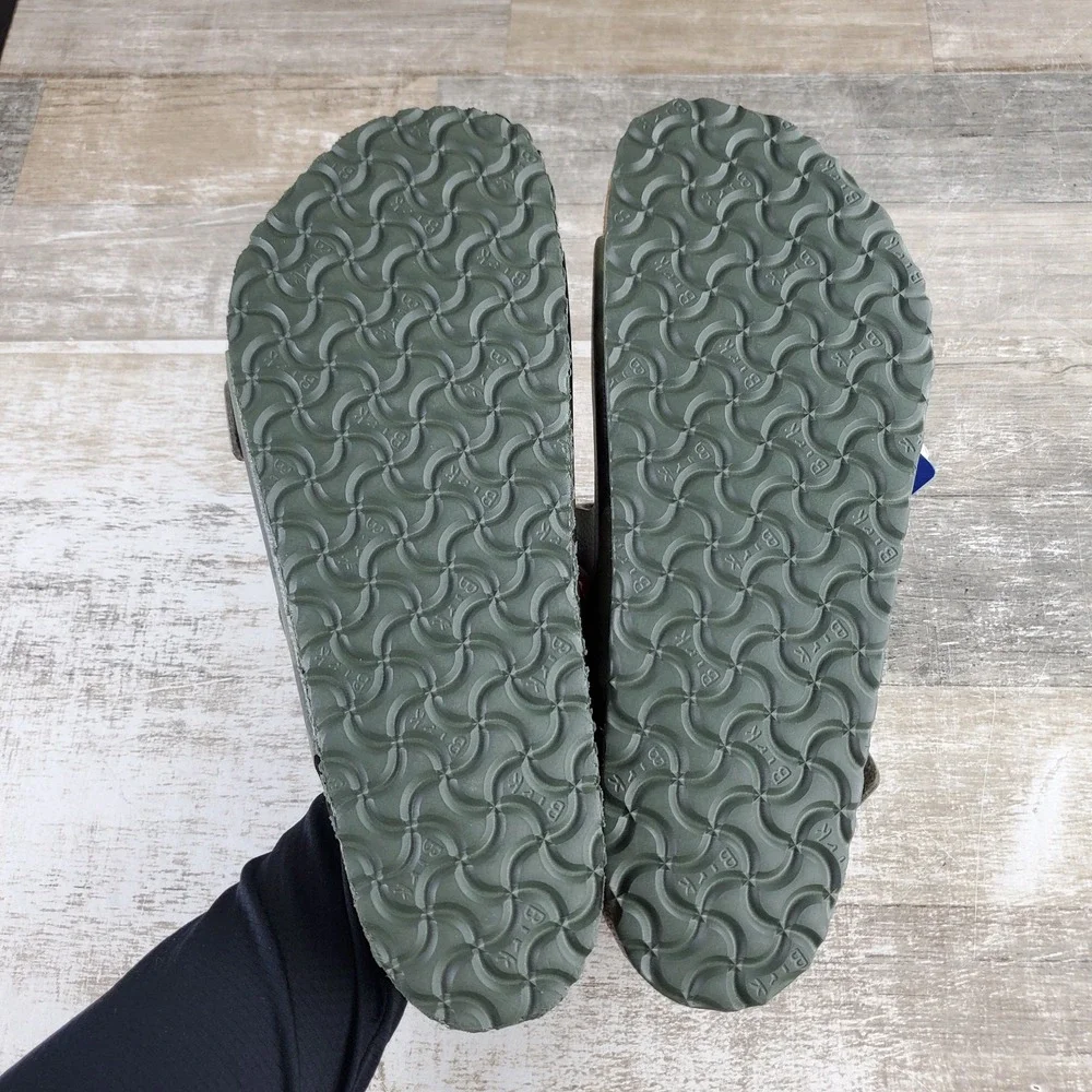 Birkenstock Milano Soft Mens Sandals Sz 13 Camouflage Green Footbed Birko-Flor